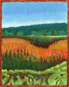 Painting of Corn Field by Jane Carr