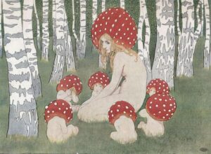 Mother Mushroom and Her Children, by Edward Okun (Poland) c. 1900